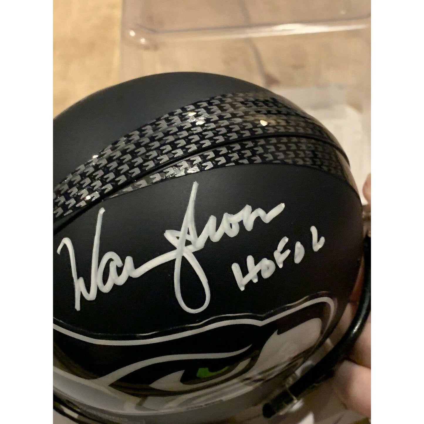 Warren Moon Autographed/Signed Mini Helmet TRISTAR COA Seattle Seahawks B - TreasuresEvolved