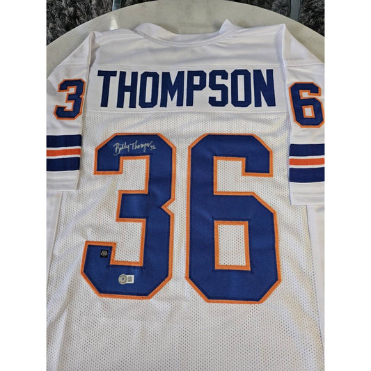 Billy Thompson Autographed/Signed Jersey Beckett Sticker Denver Broncos - TreasuresEvolved