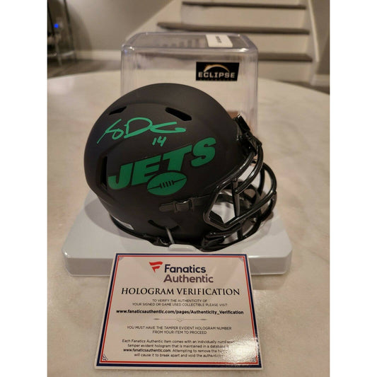 Sam Darnold Autographed/Signed Mini Helmet FANATICS New York Jets Eclipse A - TreasuresEvolved