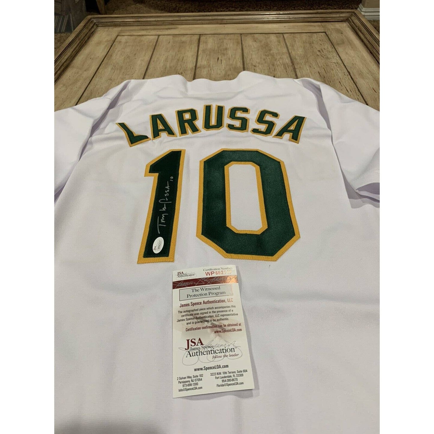 Tony LaRussa Autographed/Signed Jersey JSA COA La Russa Oakland Athletics A’s As - TreasuresEvolved