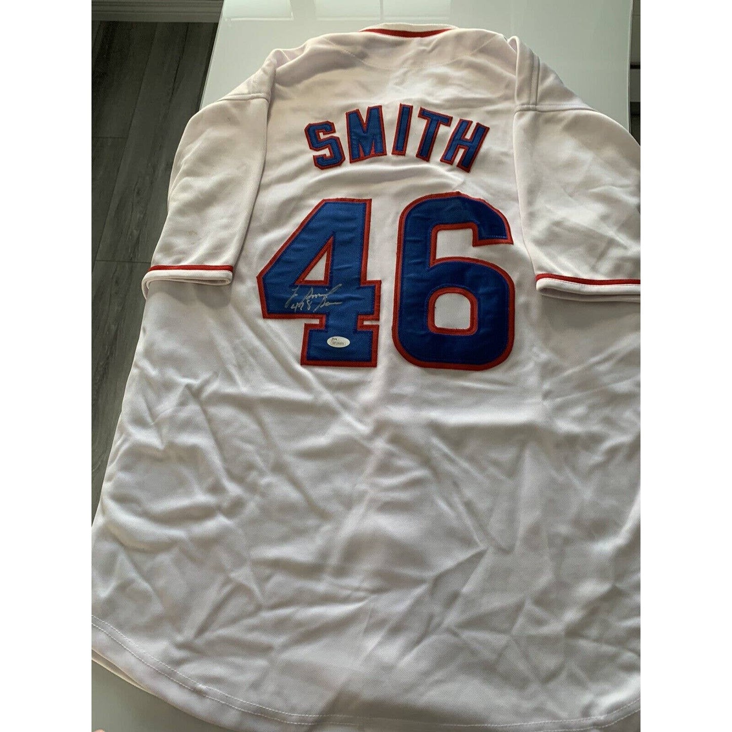 Lee Smith Autographed/Signed Jersey JSA Sticker Chicago Cubs PLEASE READ - TreasuresEvolved