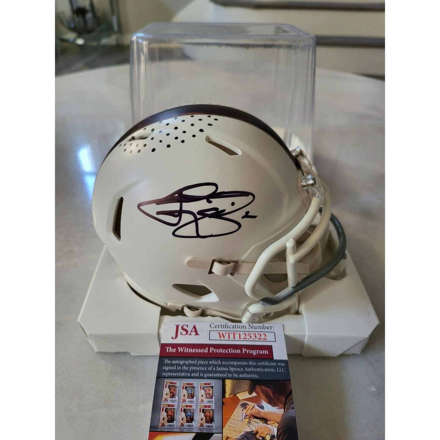 Johnny Manziel Autographed/Signed Mini Helmet JSA COA Texas A&M Aggies - TreasuresEvolved