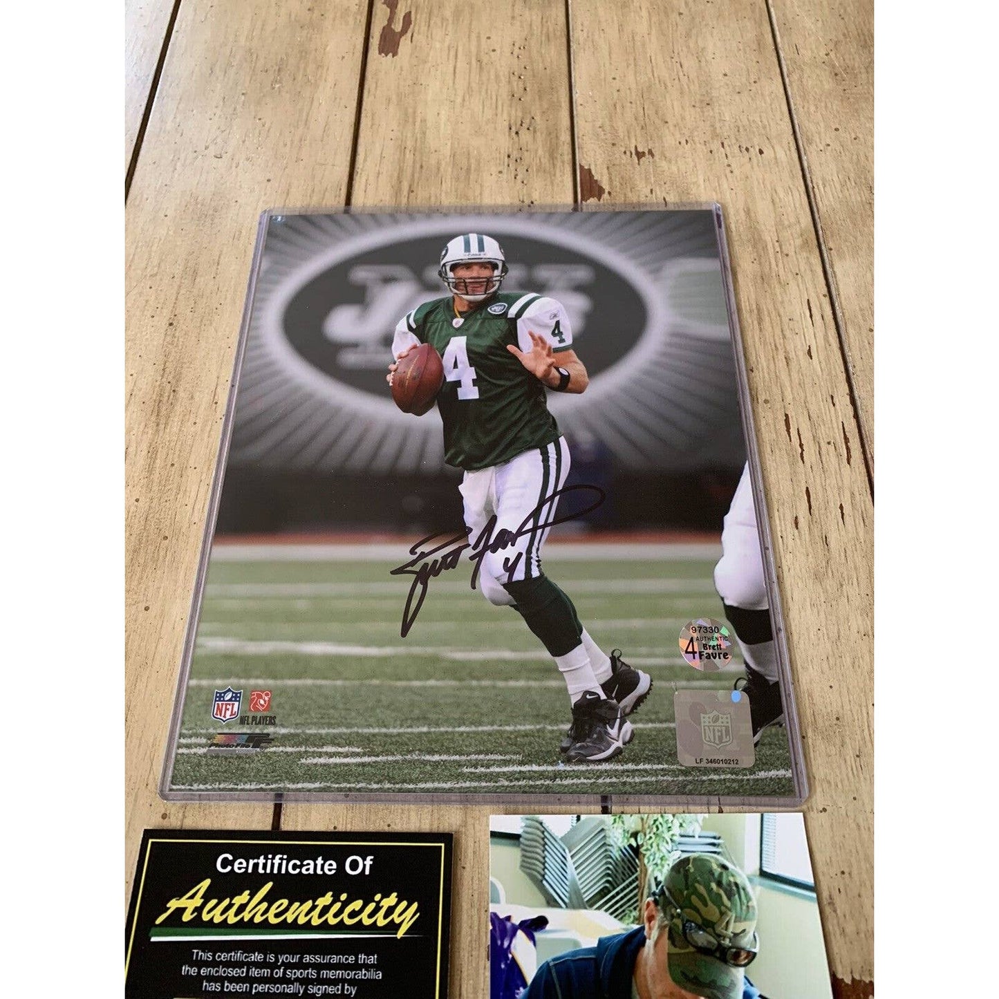 Brett Favre Autographed/Signed 8x10 Photo NY New York Jets - TreasuresEvolved