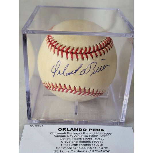 Orlando Pena Autographed/Signed Baseball TRISTAR - TreasuresEvolved