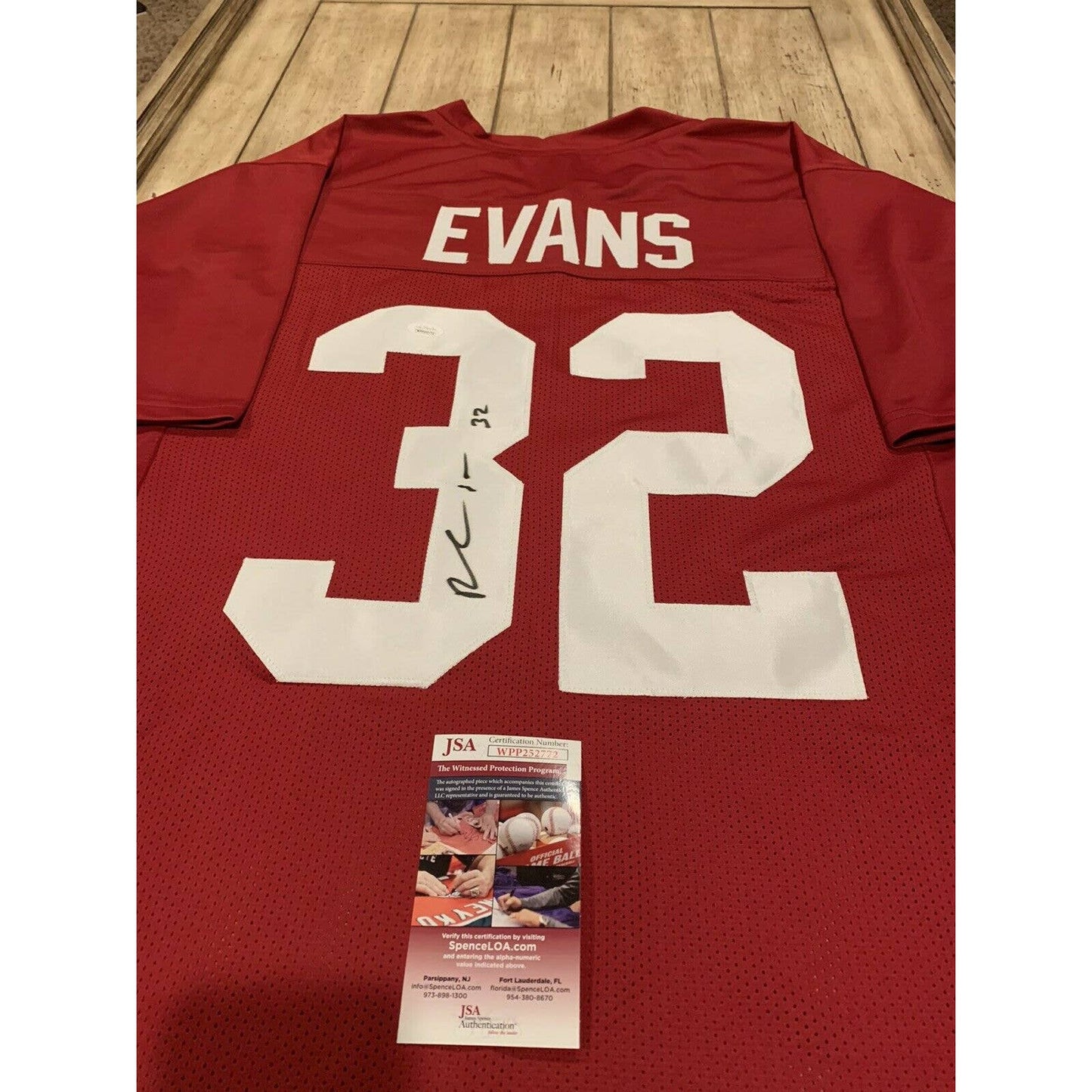 Rashaan Evans Autographed/Signed Jersey JSA COA Alabama Crimson Tide - TreasuresEvolved