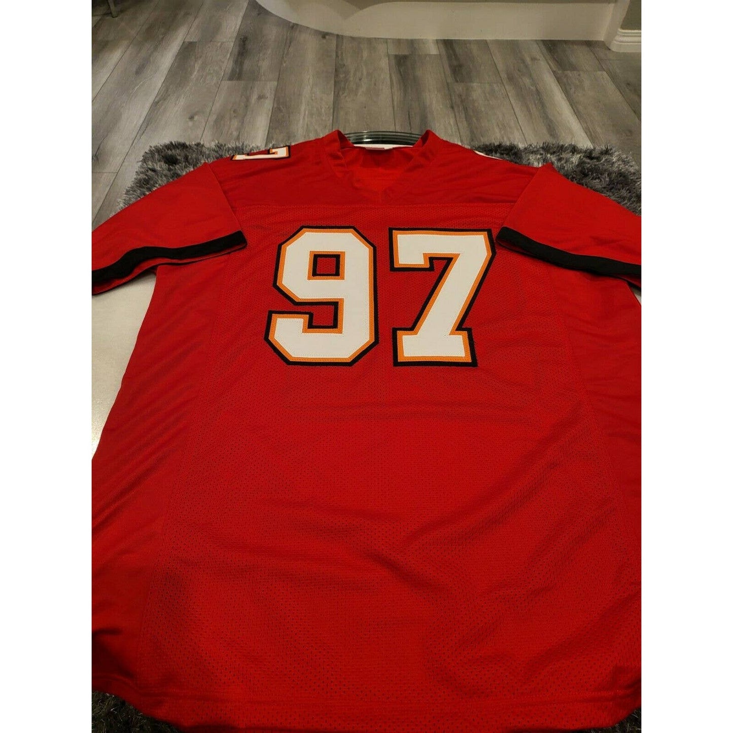 Simeon Rice Autographed/Signed Jersey Beckett Sticker Tampa Bay Buccaneers - TreasuresEvolved