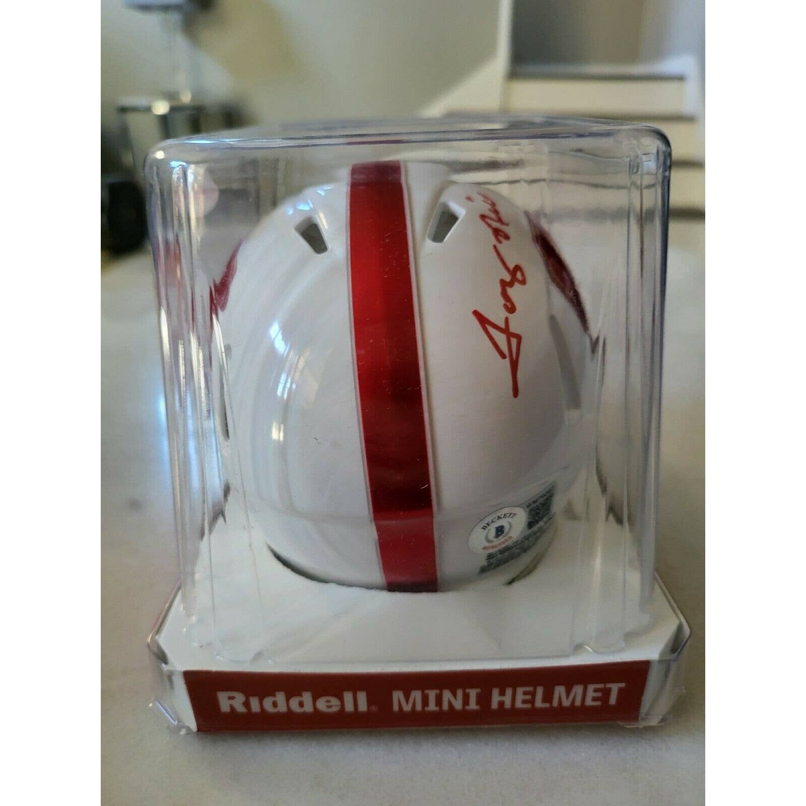 Tony Hill Autographed/Signed Mini Helmet Beckett Sticker Stanford A - TreasuresEvolved