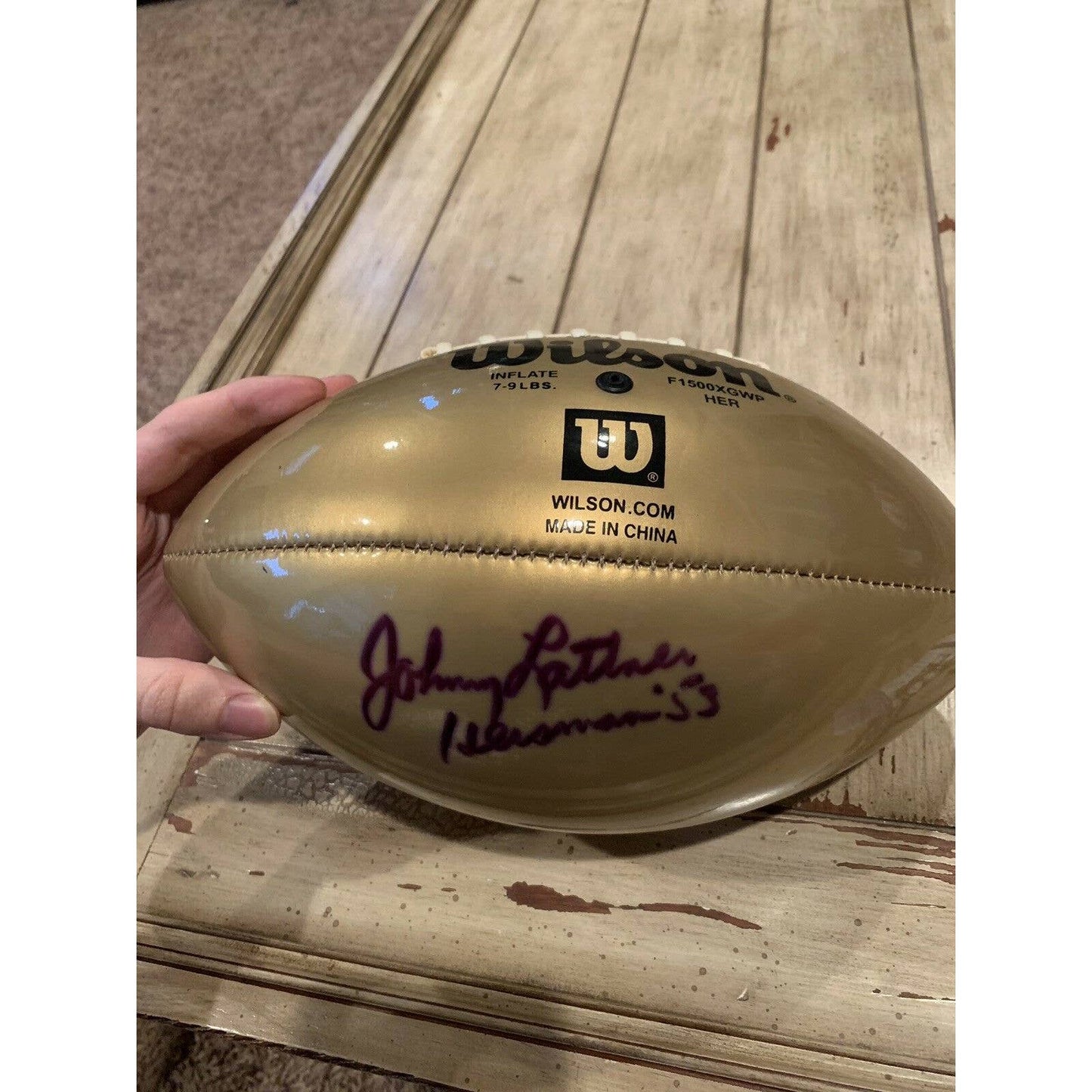 Johnny Lattner Autographed/Signed Football JSA COA Notre Dame Fighting Irish - TreasuresEvolved