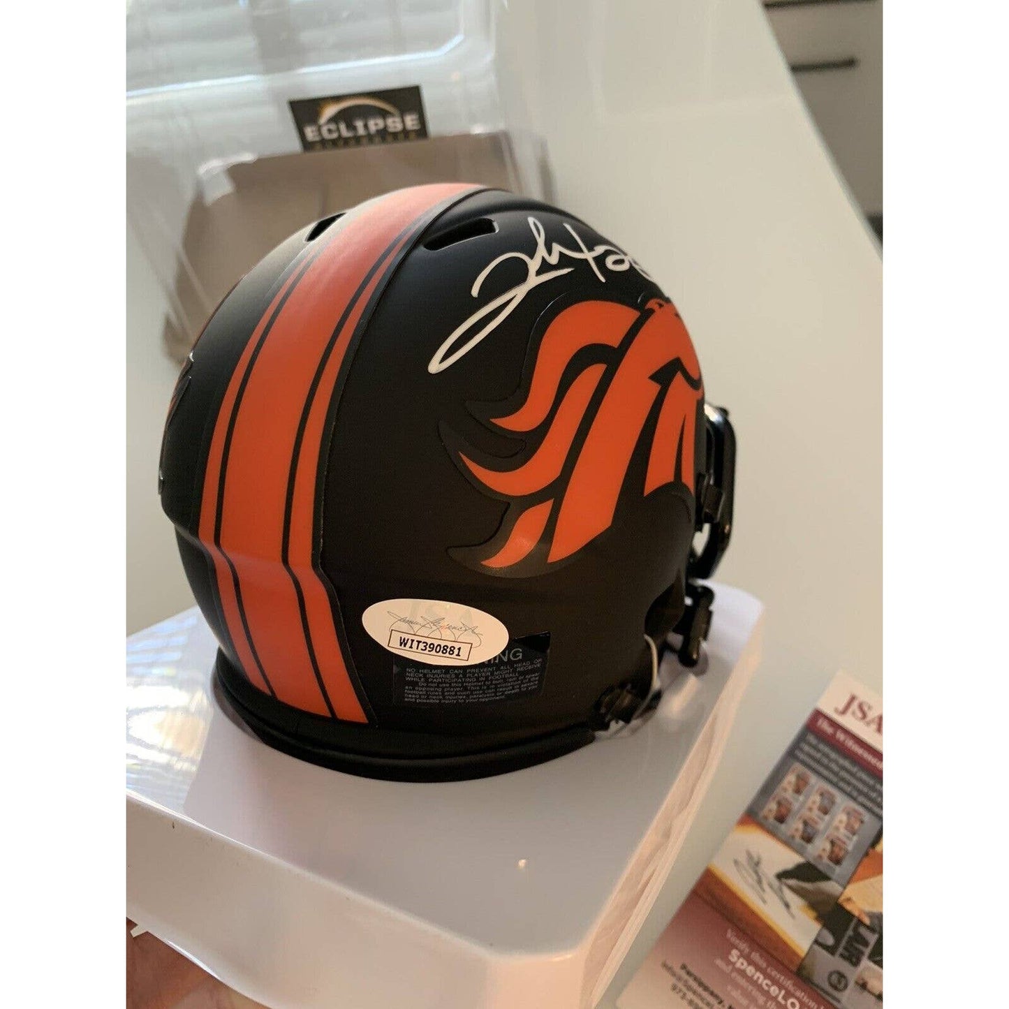 Clinton Portis Autographed Mini Helmet JSA COA Signed Denver Broncos Eclipse B - TreasuresEvolved