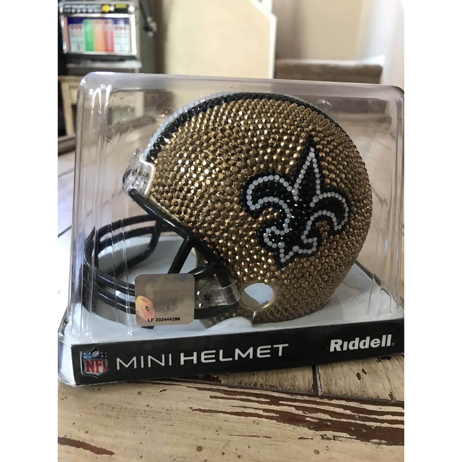 New Orleans Saints Hand Stoned Crystal Min Helmet 1/1 Brand New B - TreasuresEvolved