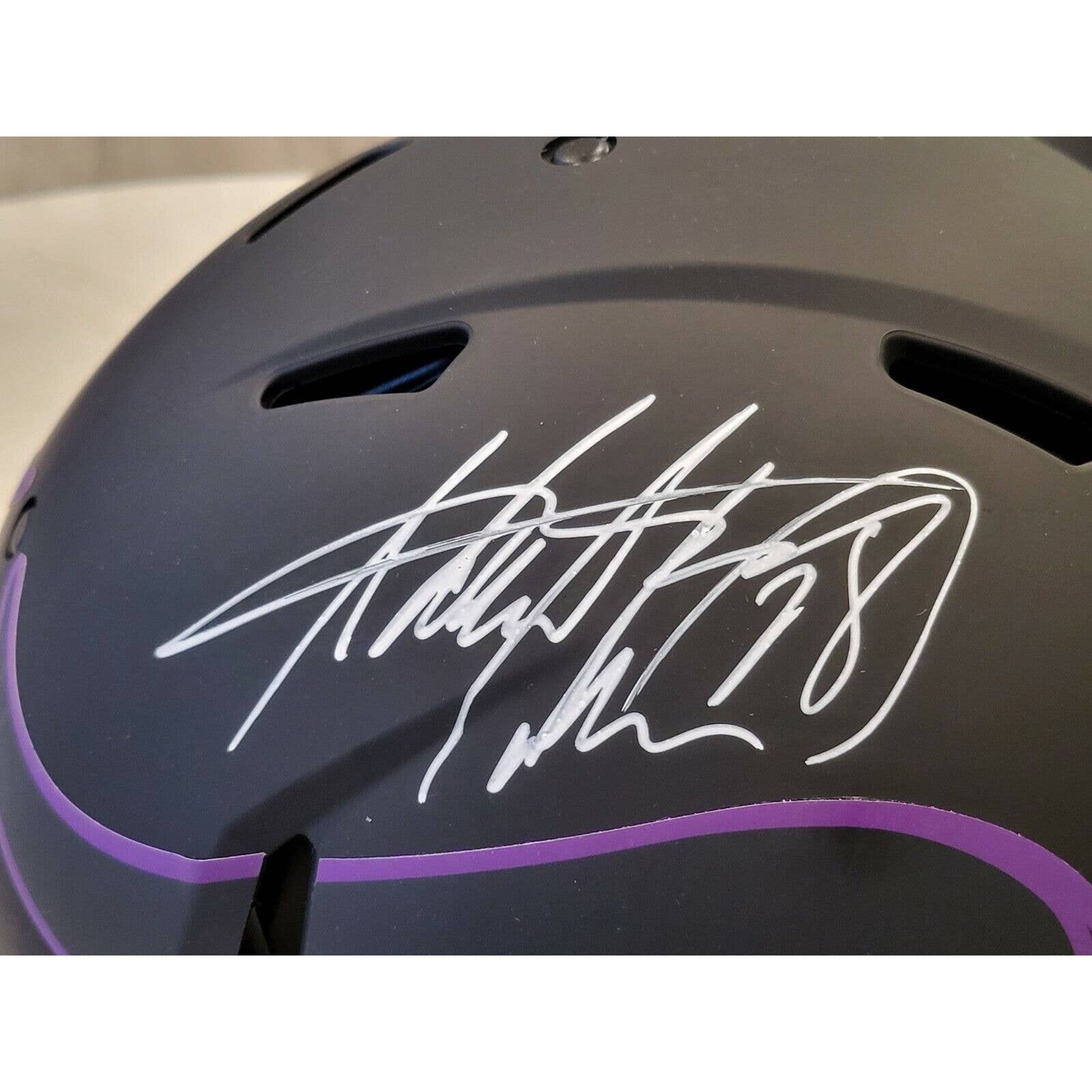 Adrian Peterson Autographed/Signed Authentic Full Size Helmet Eclipse Visor - TreasuresEvolved