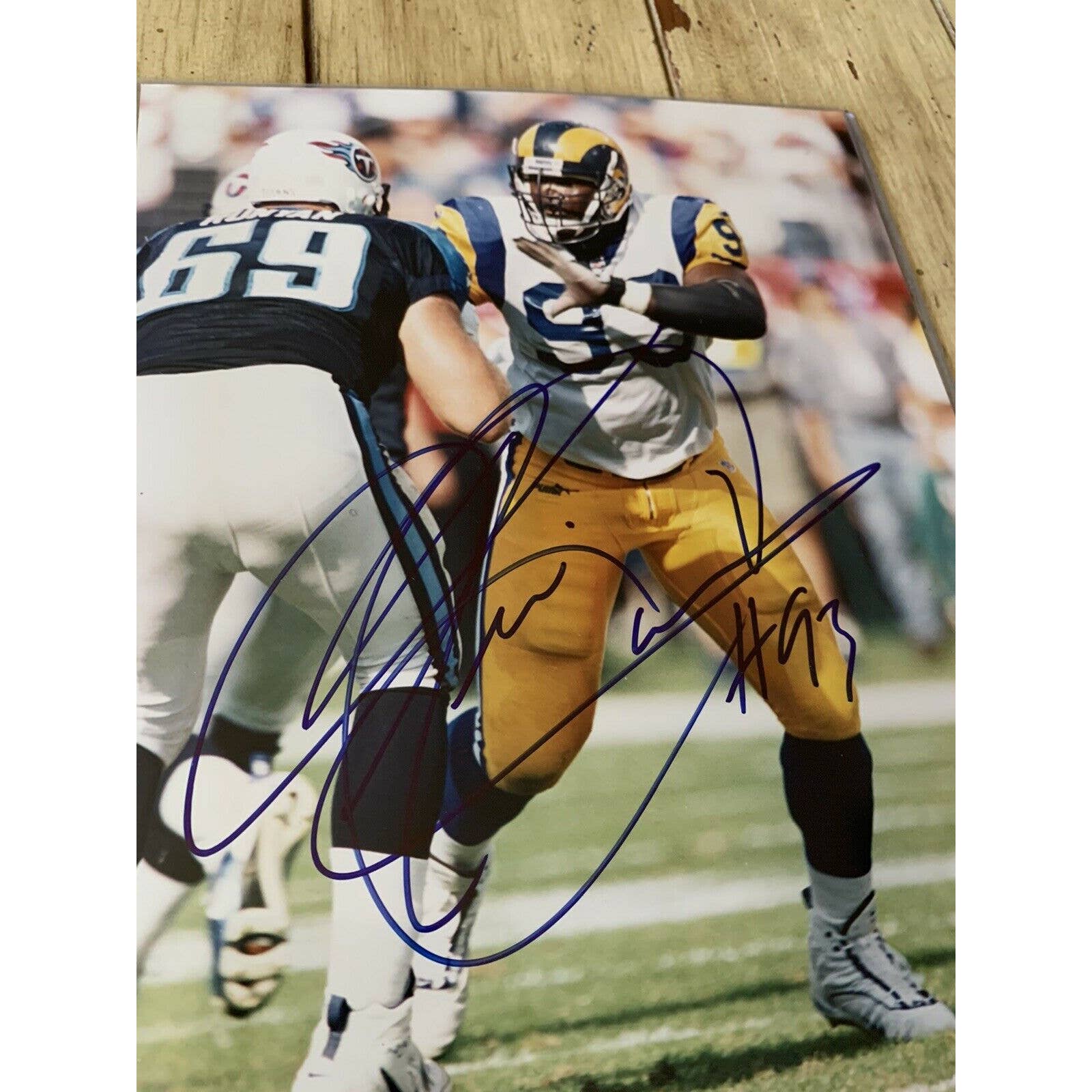 Kevin Carter Autographed/Signed 8x10 Photo TRISTAR St Louis Rams Los Angeles LA - TreasuresEvolved