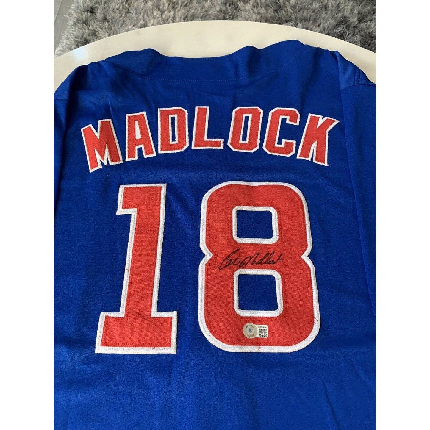 Bill Madlock Autographed/Signed Jersey Beckett Sticker Chicago Cubs Mad Dog - TreasuresEvolved