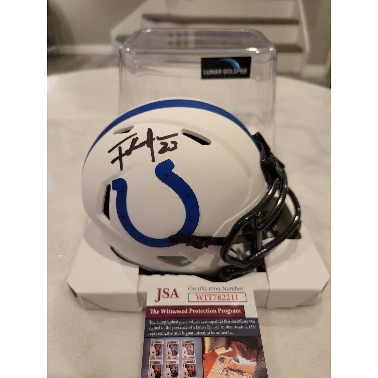 Frank Gore Autographed/Signed Mini Helmet Indianapolis Colts Lunar Eclipse A - TreasuresEvolved