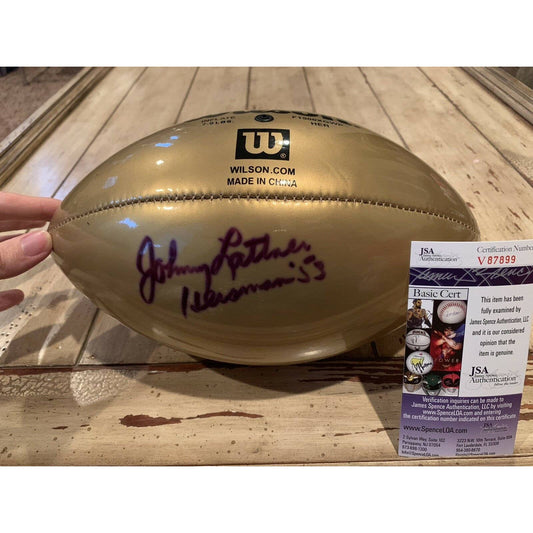 Johnny Lattner Autographed/Signed Football JSA COA Notre Dame Fighting Irish - TreasuresEvolved