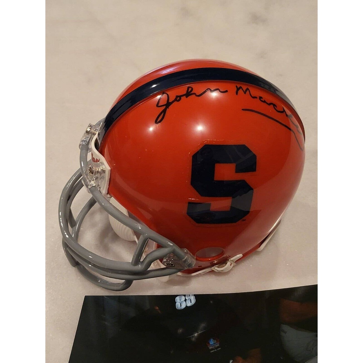 John Mackey Autographed/Signed Mini Helmet Syracuse Orange - TreasuresEvolved