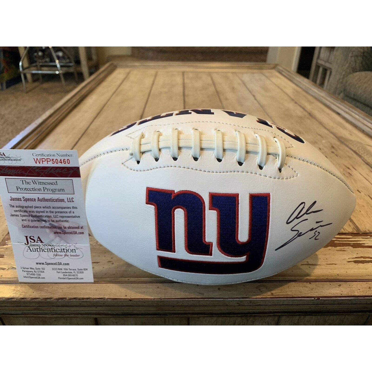 Alec Ogletree Autographed/Signed Football JSA COA New York Giants - TreasuresEvolved