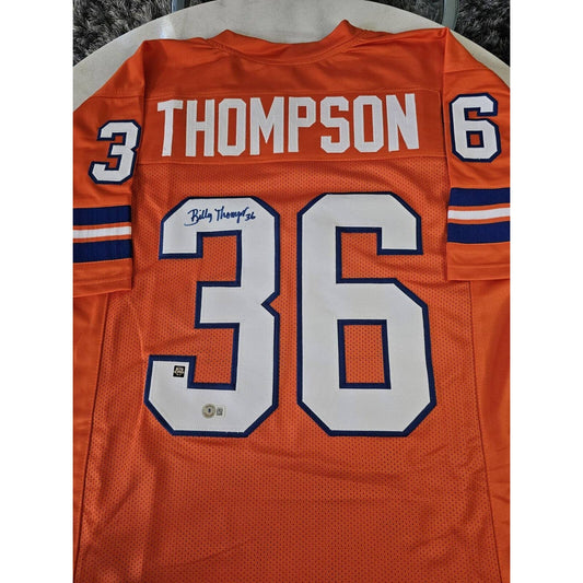 Billy Thompson Autographed/Signed Jersey Beckett Sticker Denver Broncos - TreasuresEvolved