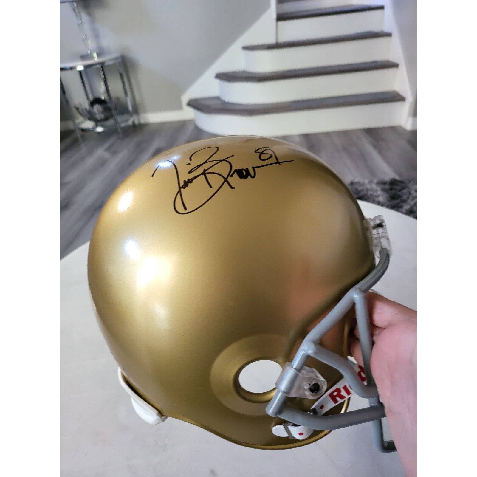 Tim Brown Autographed/Signed Full Size Helmet Beckett Notre Dame Fighting Irish - TreasuresEvolved