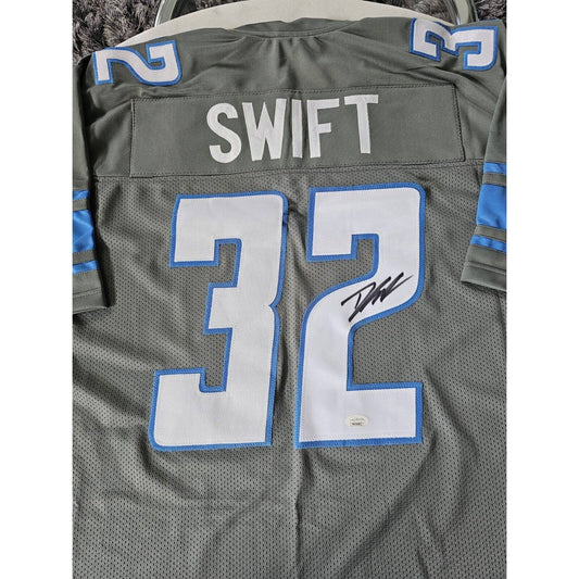 Deandre Swift Autographed/Signed Jersey JSA Sticker Detroit Lions - TreasuresEvolved