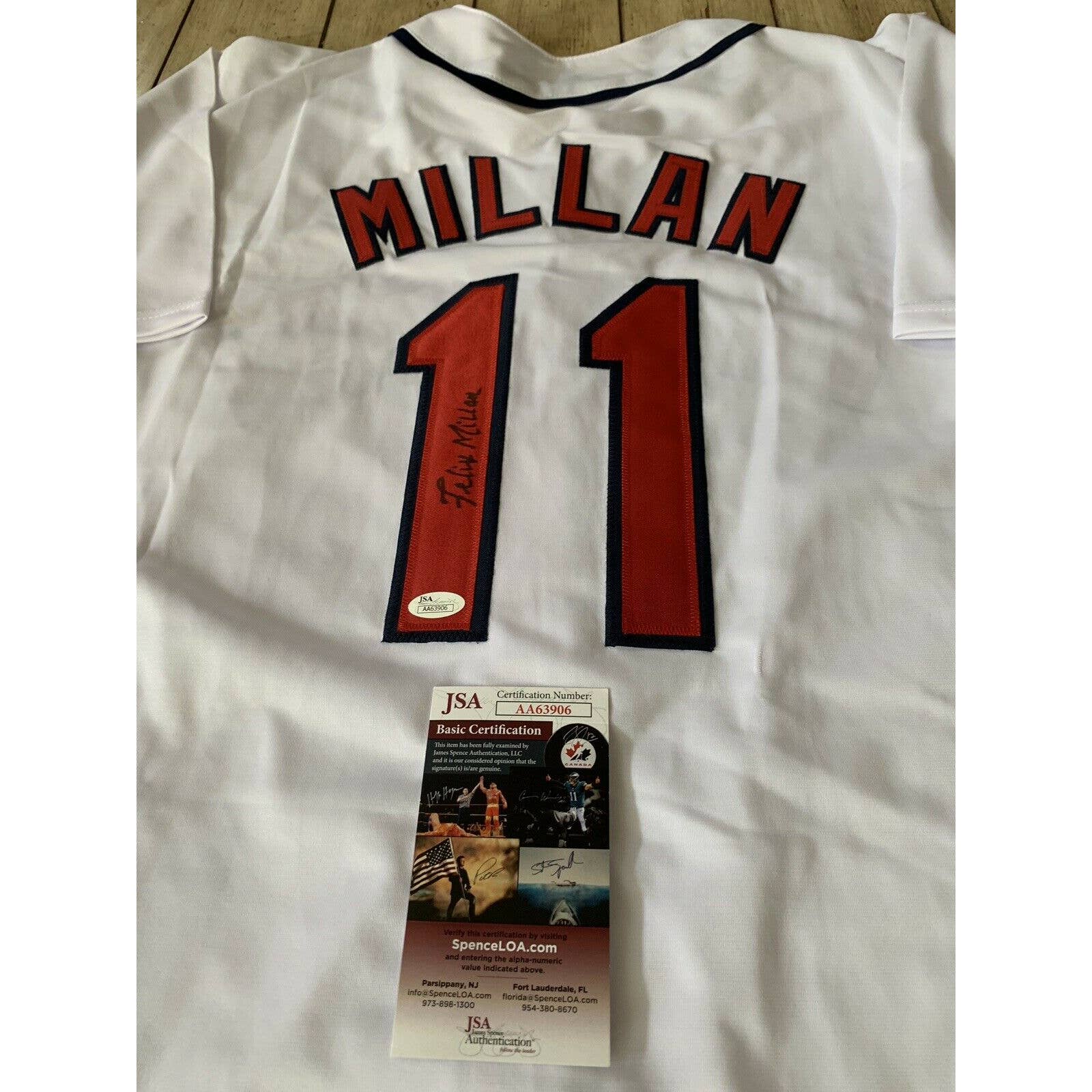 Felix Millan Autographed/Signed Jersey JSA COA Cleveland Indians - TreasuresEvolved