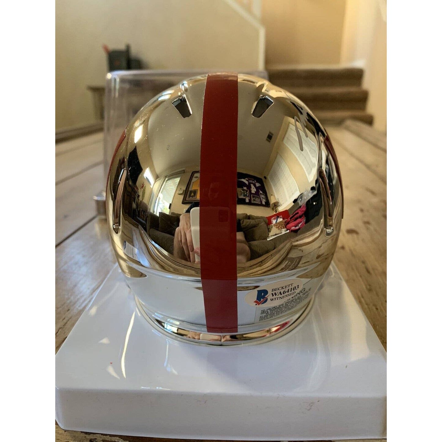 Mike Rozier Autographed/Signed Chrome Mini Helmet COA Nebraska Cornhuskers B - TreasuresEvolved