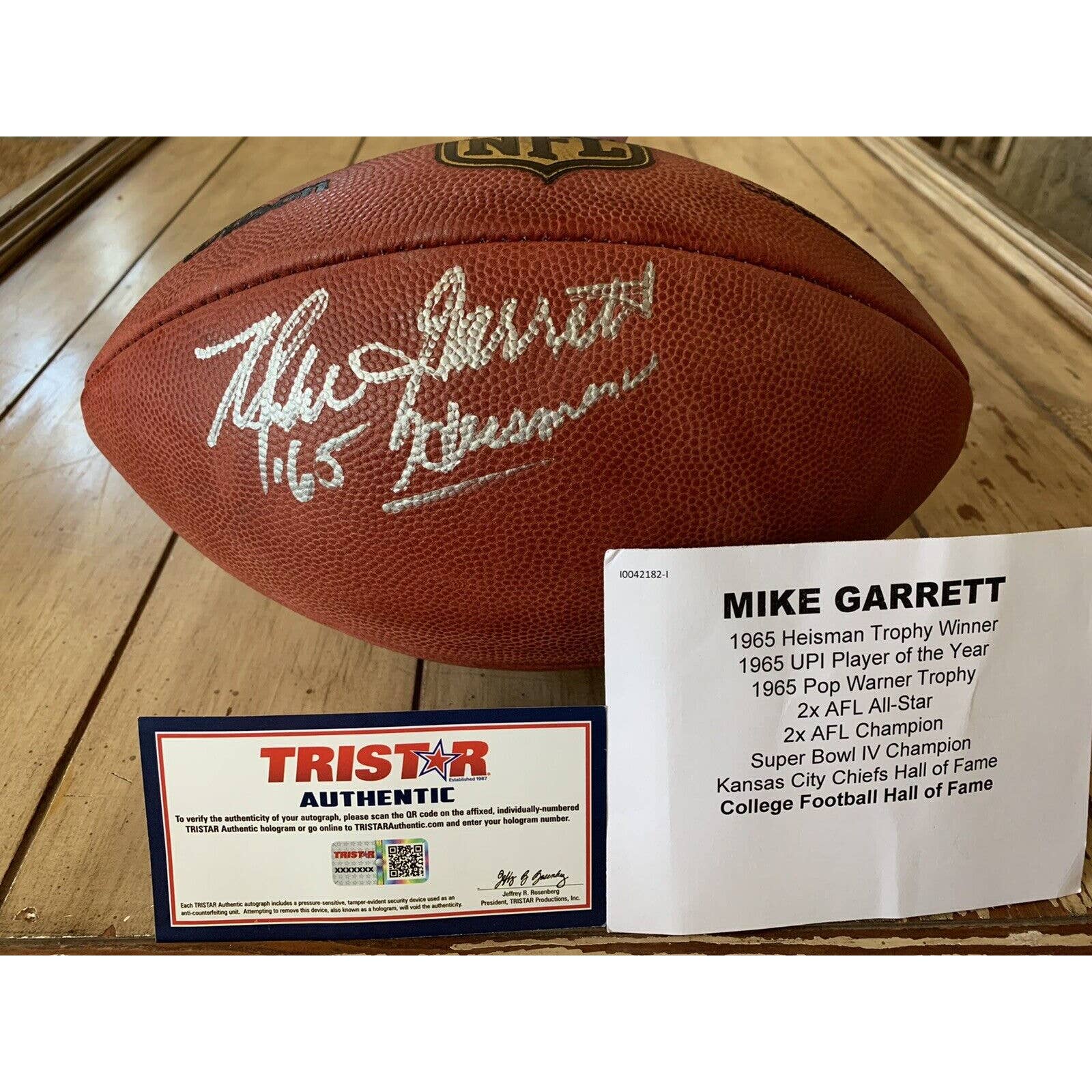 Mike Garrett Autographed/Signed Duke Football TRISTAR USC Trojans Heisman - TreasuresEvolved