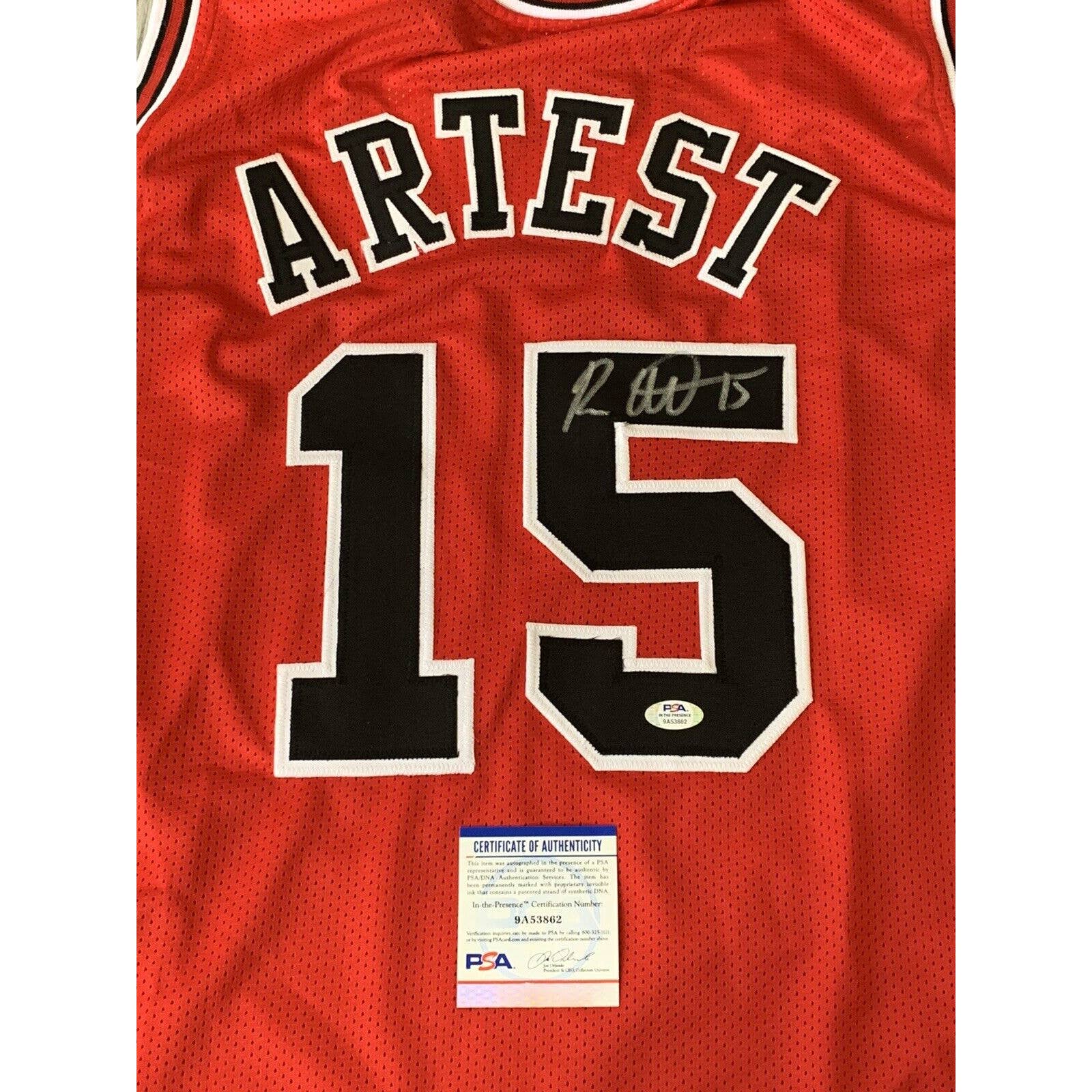 Ron Artest Autographed/Signed Jersey COA Chicago Bulls Metta World Peace - TreasuresEvolved