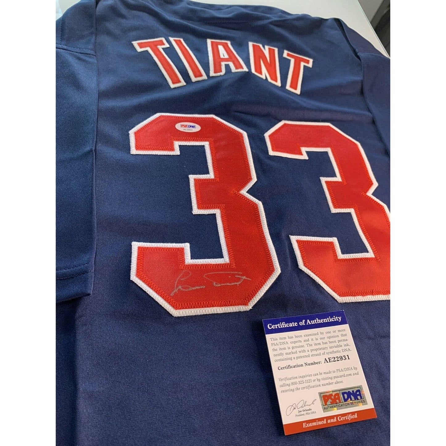 Luis Tiant Autographed/Signed Jersey PSA/DNA COA Boston Red Sox - TreasuresEvolved