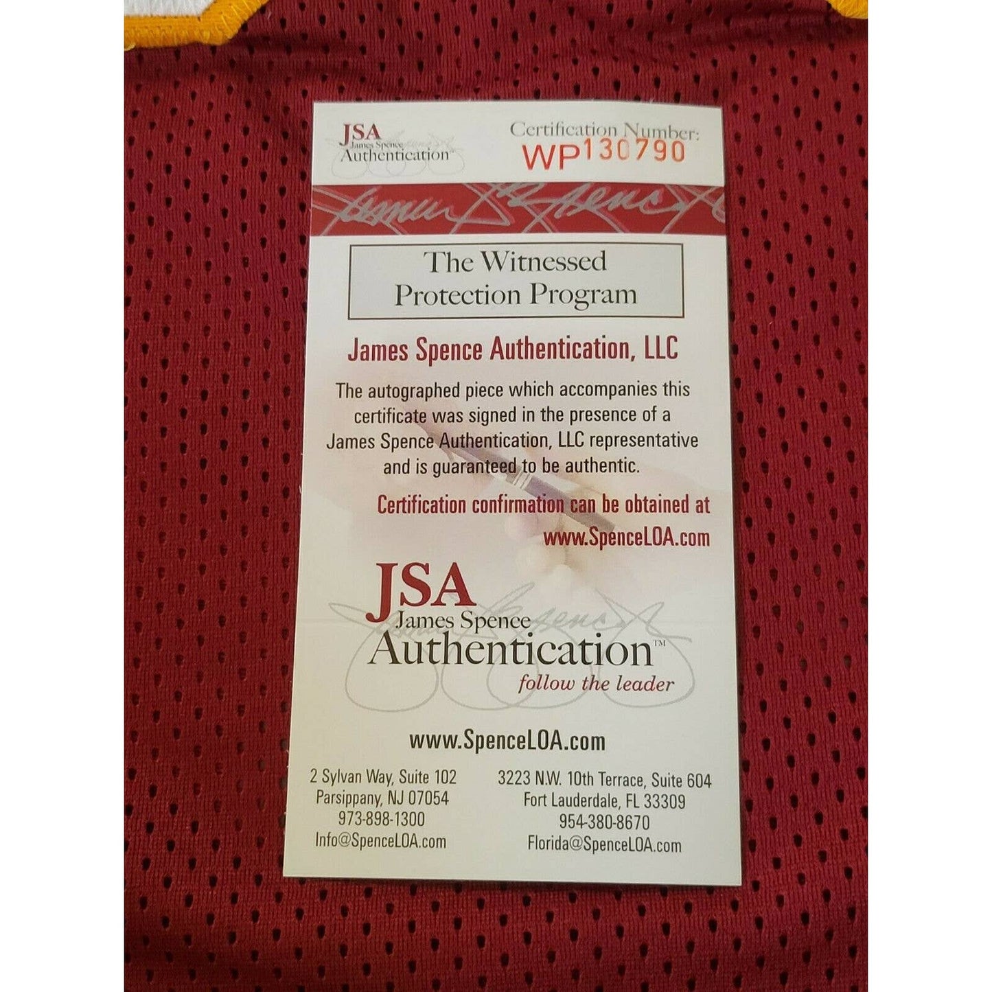 Jordan Reed Autographed/Signed Jersey JSA COA Washington Football Team - TreasuresEvolved