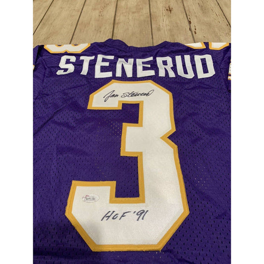 Jan Stenerud Autographed/Signed YouthJersey Minnesota Vikings HOF Youth Size - TreasuresEvolved