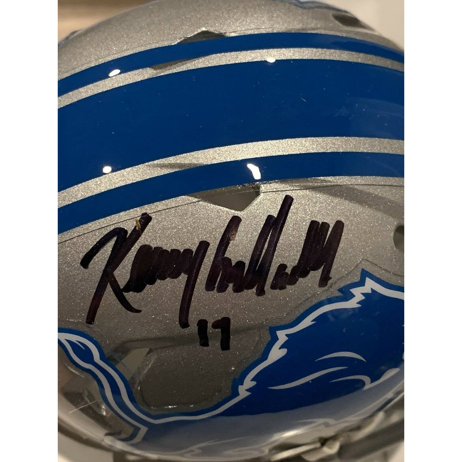 Kenny Golladay Autographed/Signed Mini Helmet Fanatics Detroit Lions A - TreasuresEvolved