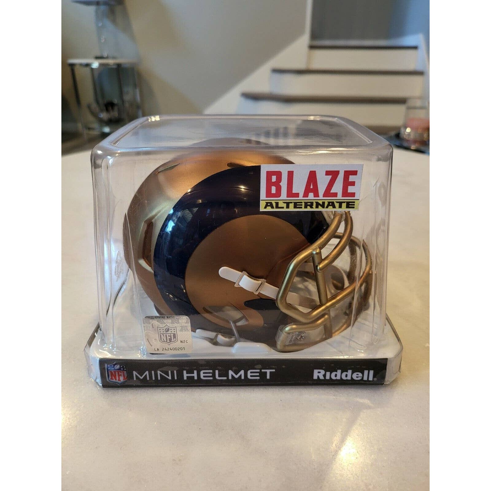 NIB Riddell NFL Blaze Speed Alternate Los Angeles Rams LA Mini-Helmet St Louis A - TreasuresEvolved