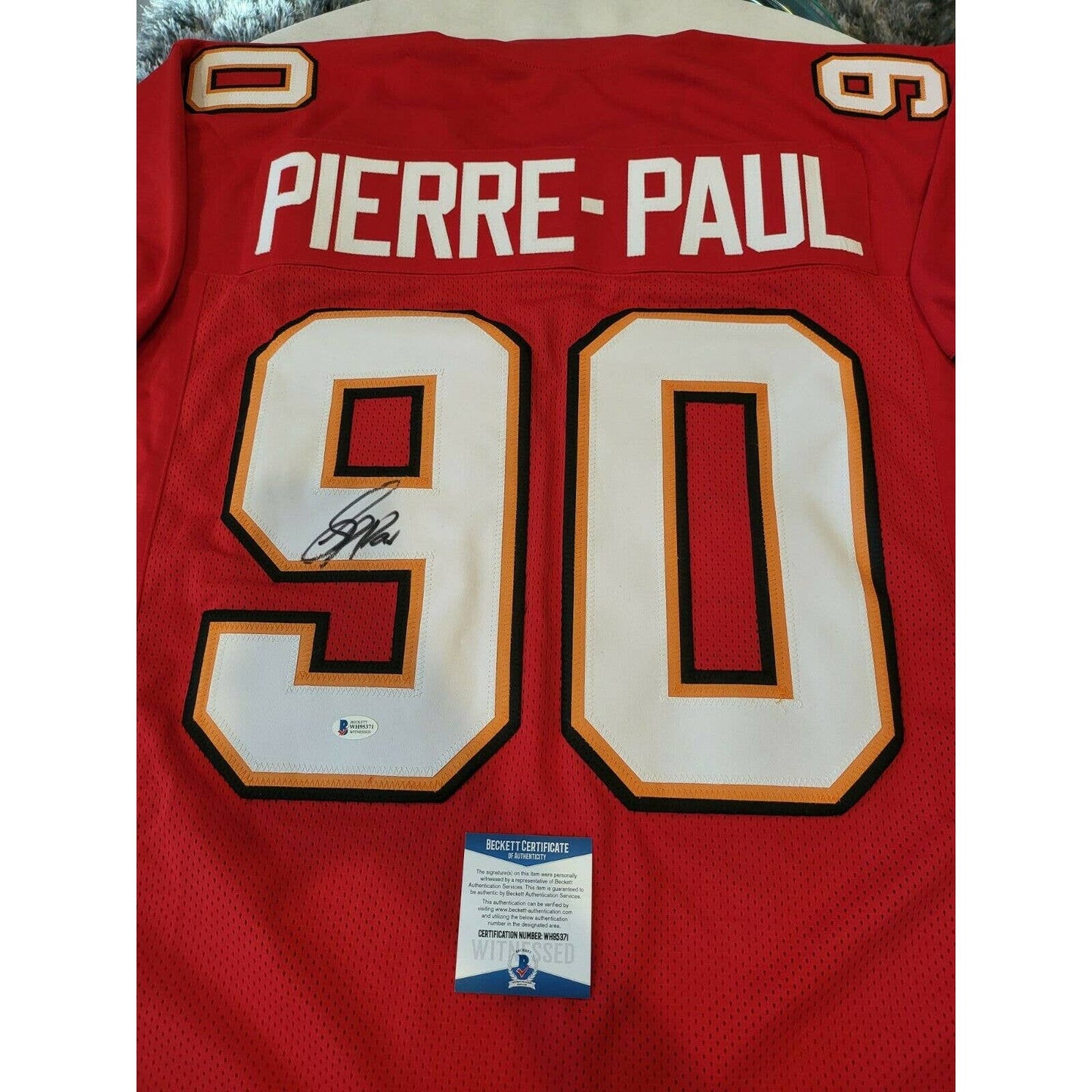 Jason Pierre-Paul Autographed/Signed Jersey Beckett COA Tampa Bay Buccaneers - TreasuresEvolved