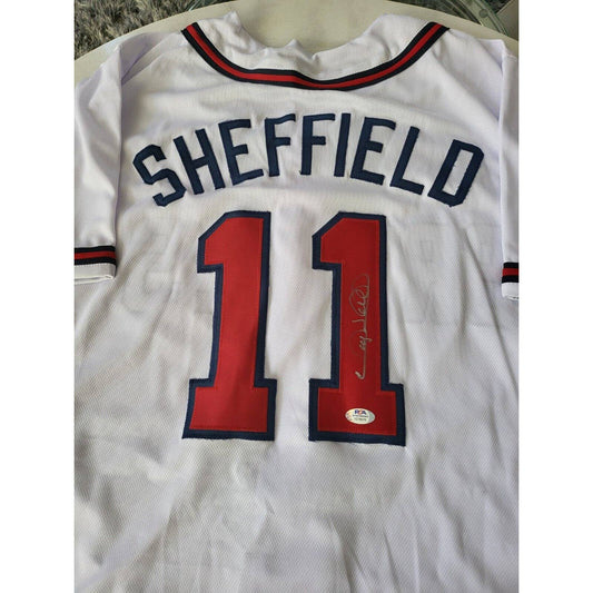 Gary Sheffield Autographed/Signed Jersey PSA/DNA Sticker Atlanta Braves - TreasuresEvolved