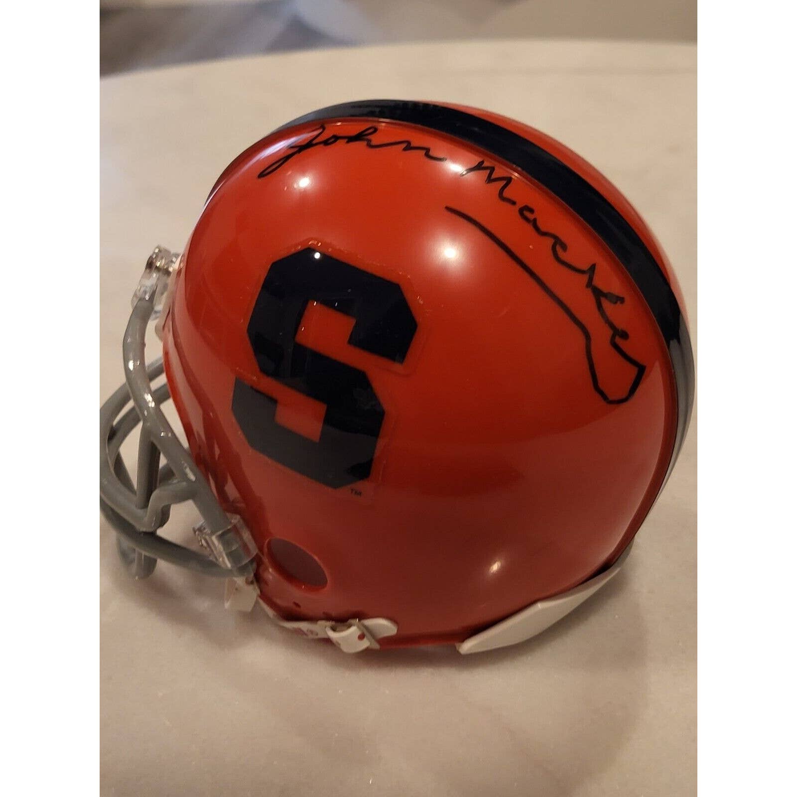 John Mackey Autographed/Signed Mini Helmet Syracuse Orange - TreasuresEvolved