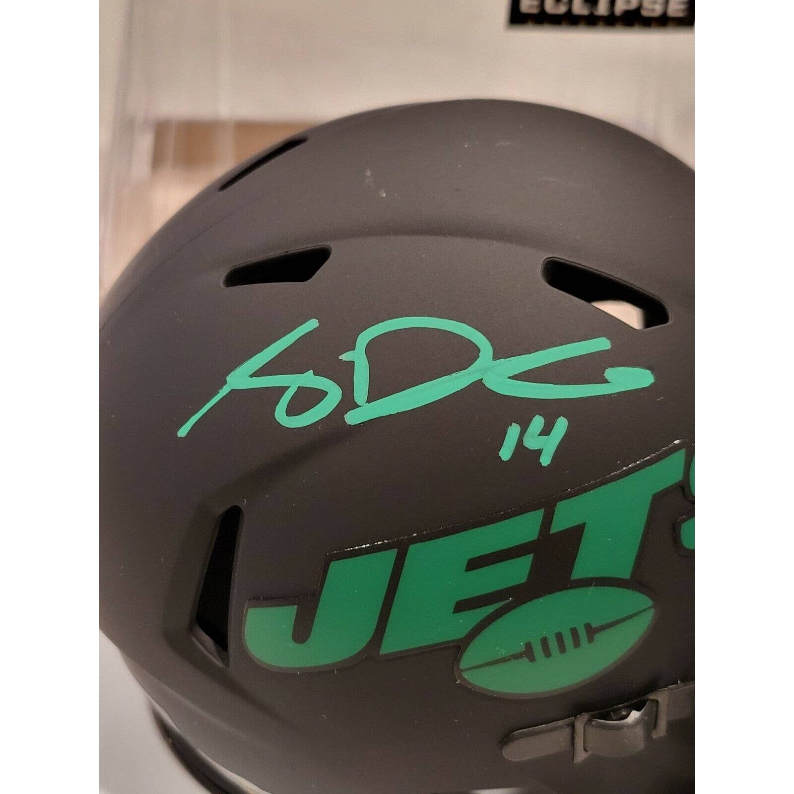 Sam Darnold Autographed/Signed Mini Helmet FANATICS New York Jets Eclipse A - TreasuresEvolved