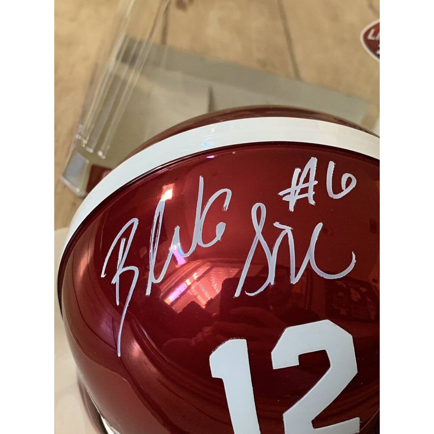 Blake Sims Autographed/Signed CHROME Mini Helmet JSA COA Alabama Crimson Tide B - TreasuresEvolved