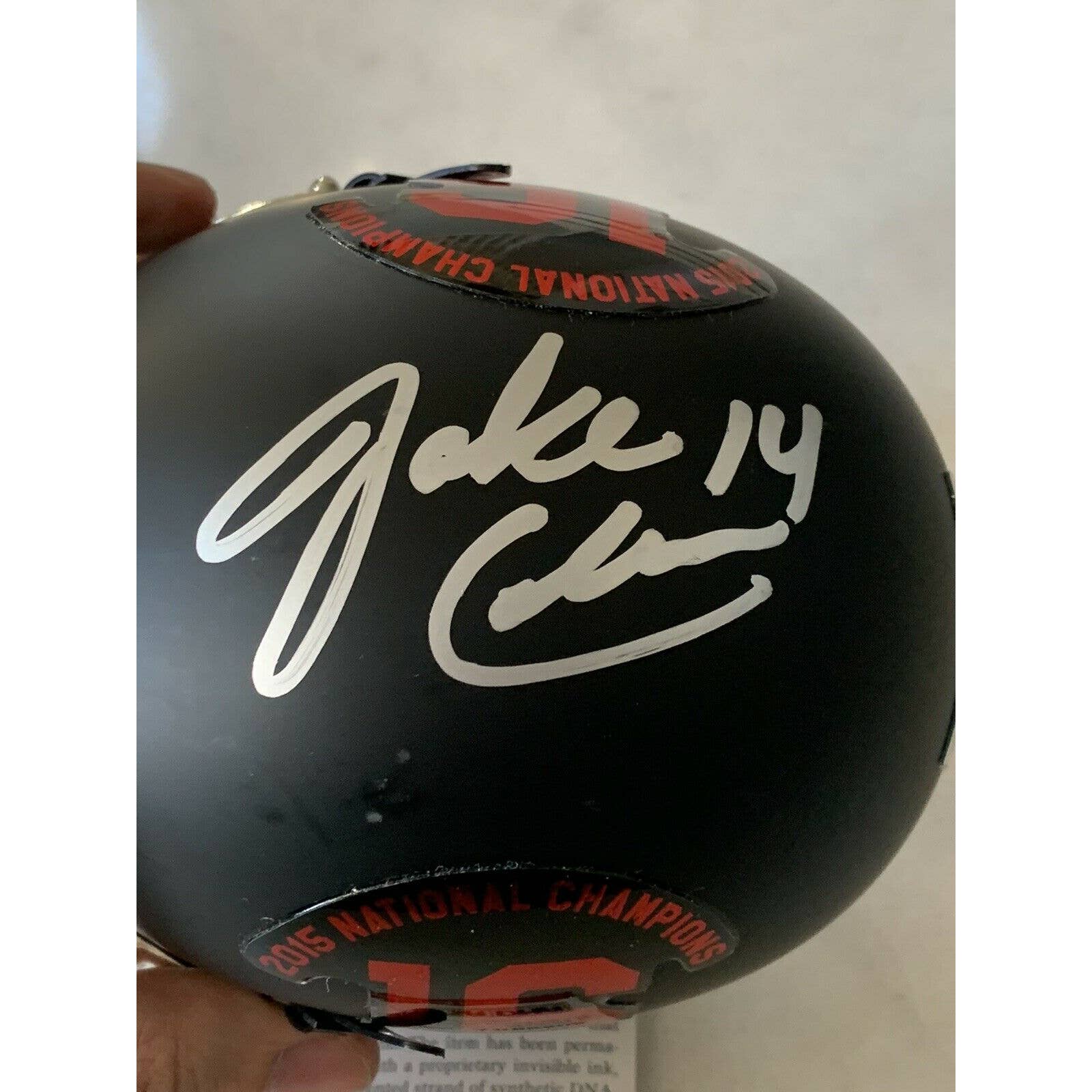 Jake Coker Autographed/Signed Mini Helmet PSA/DNA Alabama Crimson Tide Champs - TreasuresEvolved