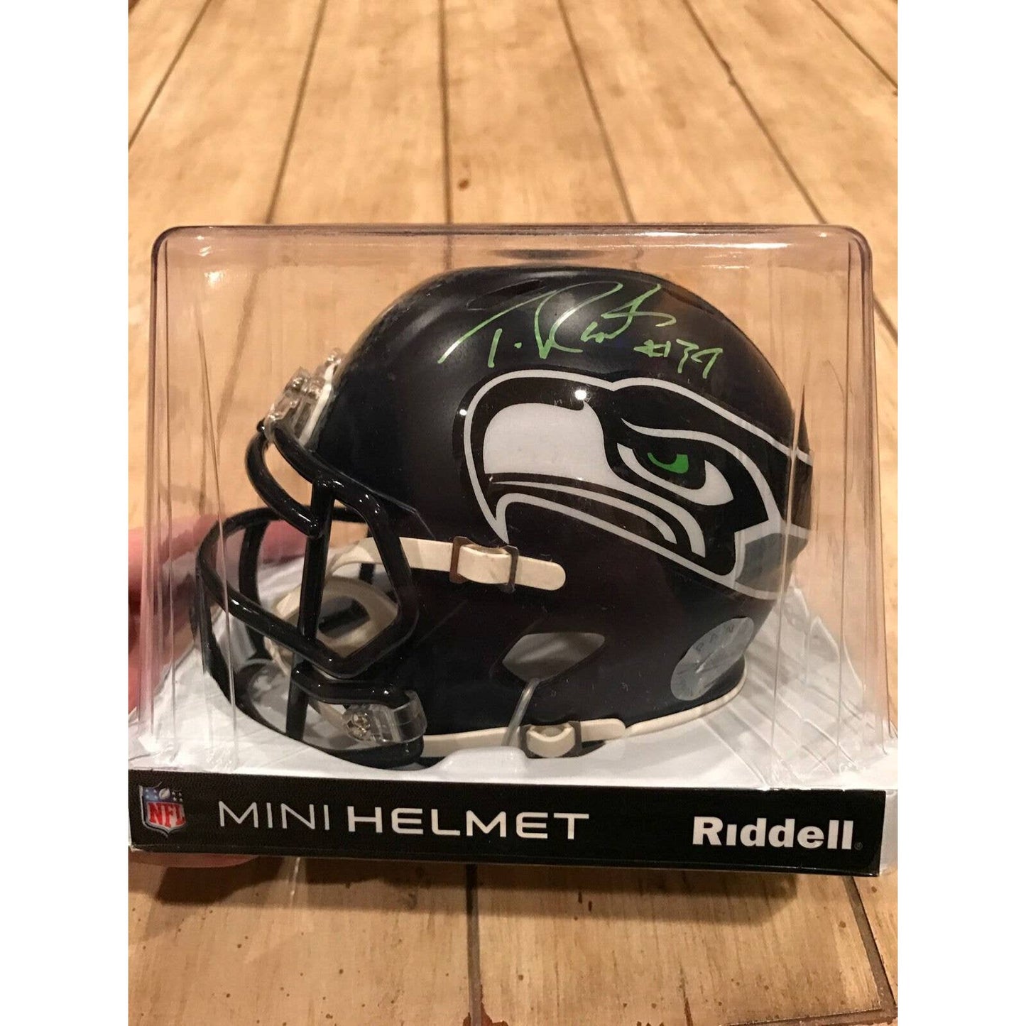 Thomas Rawls Autographed/Signed Mini Helmet Panini Authentic Seattle Seahawks B - TreasuresEvolved