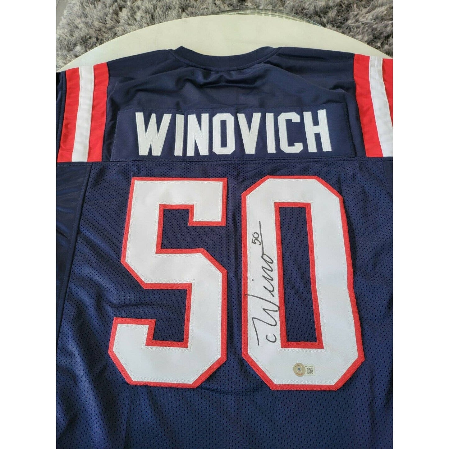 Chase Winovich Autographed/Signed Jersey Beckett Sticker New England Patriots - TreasuresEvolved