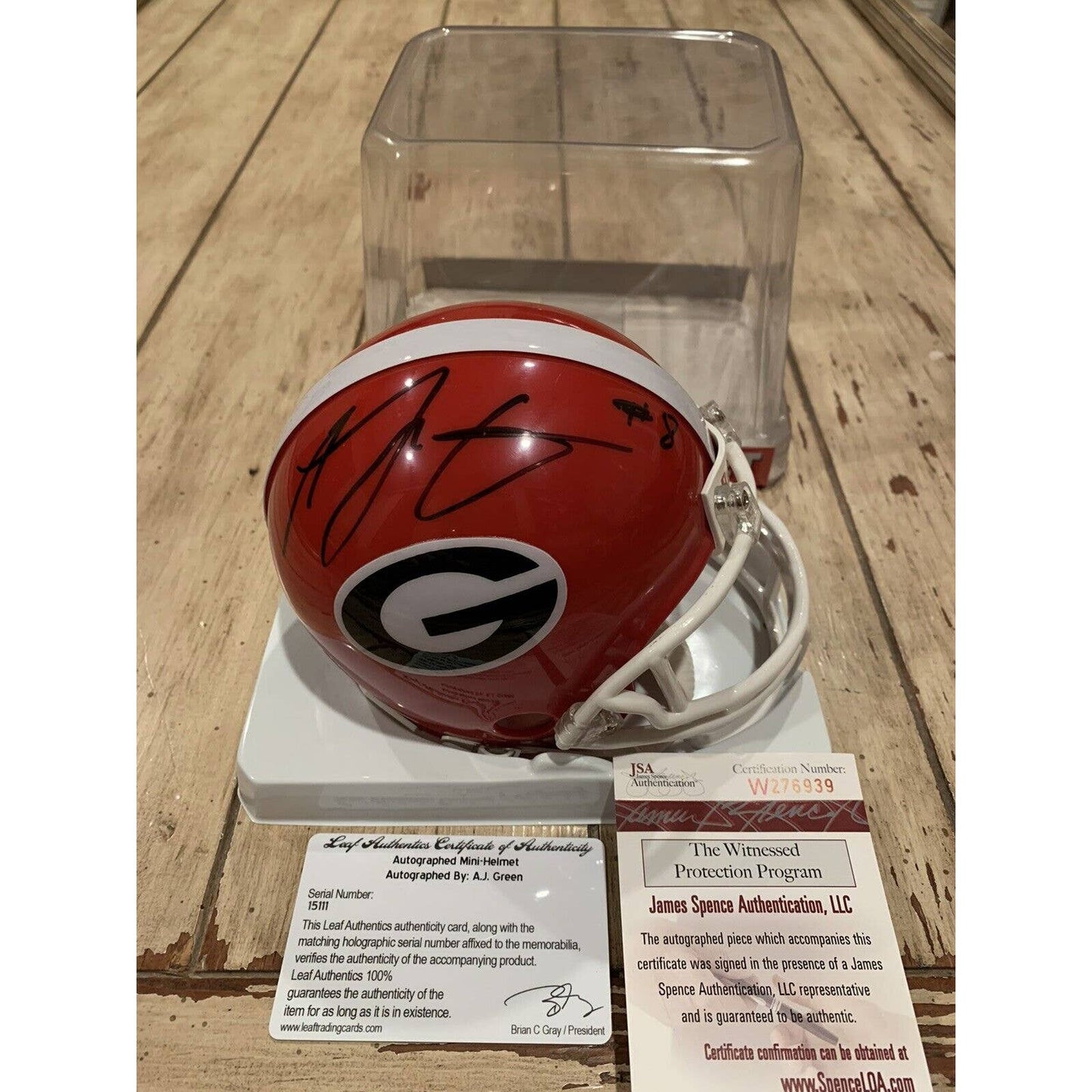 A.J. Green Autographed/Signed Mini Helmet JSA COA Georgia Bulldogs AJ A - TreasuresEvolved