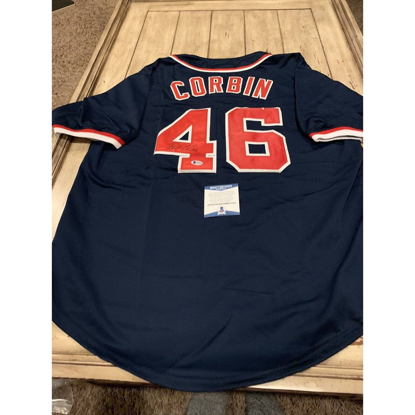 Patrick Corbin Autographed/Signed Jersey Beckett COA Washington Nationals - TreasuresEvolved