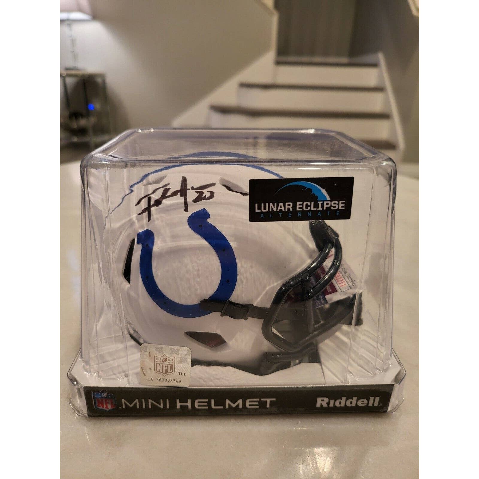 Frank Gore Autographed/Signed Mini Helmet Indianapolis Colts Lunar Eclipse A - TreasuresEvolved