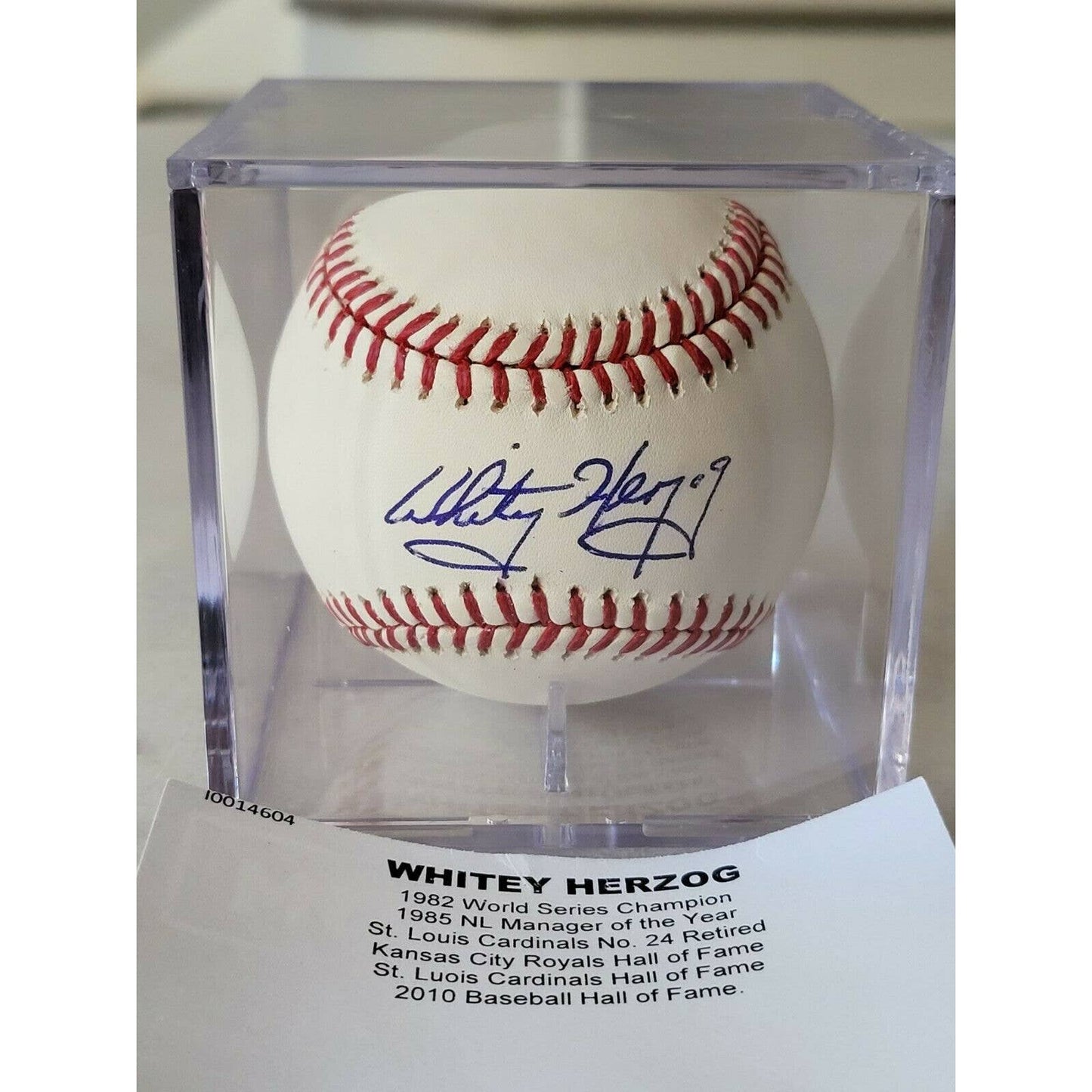 Whitey Herzog Autographed/Signed Baseball TRISTAR 8/12 - TreasuresEvolved