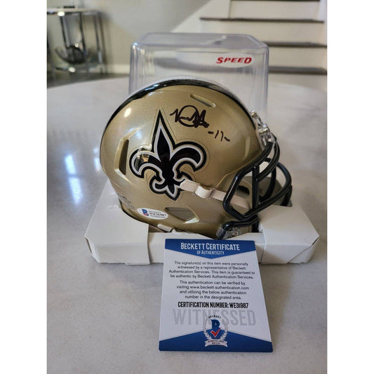 Deonte Harris Autographed/Signed Mini Helmet Beckett New Orleans Saints - TreasuresEvolved