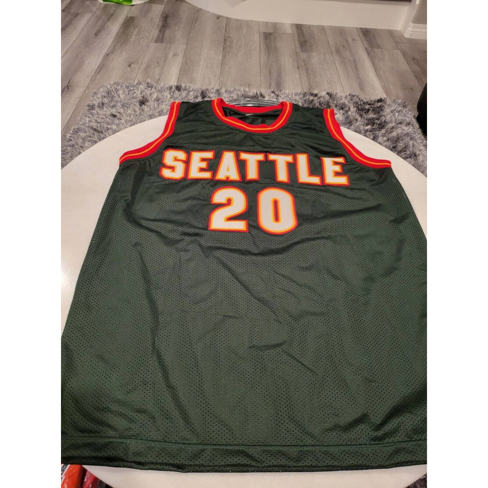 Gary Payton Autographed/Signed Jersey Beckett Sticker Seattle Supersonics - TreasuresEvolved