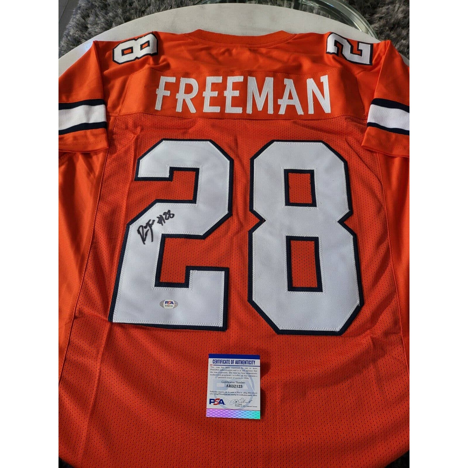 Royce Freeman Autographed/Signed Jersey PSA/DNA COA Denver Broncos - TreasuresEvolved