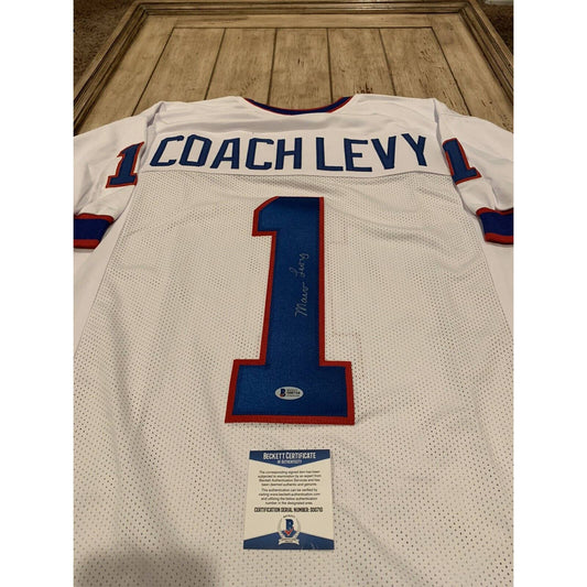 Marv Levy Autographed/Signed Jersey Beckett COA Buffalo Bills HOF Coach - TreasuresEvolved