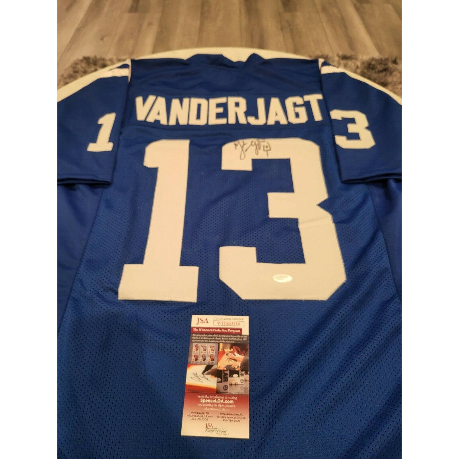Mike Vanderjagt Autographed/Signed Jersey JSA COA Indianapolis Colts - TreasuresEvolved